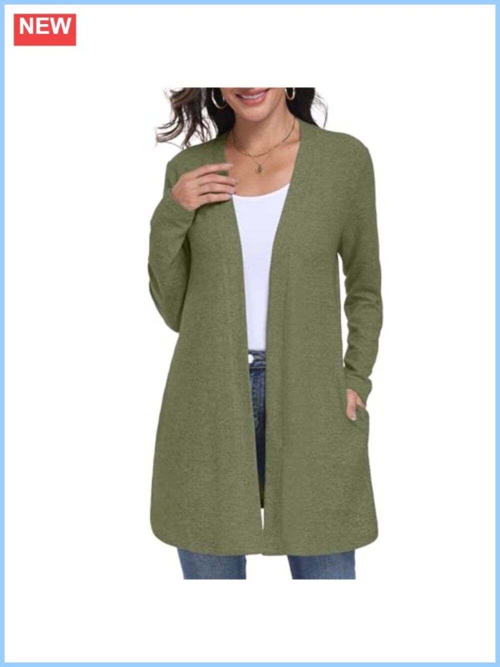 Lepunuo Women's Long Sleeve Lightweight Open Front Knit Cardigan with Pockets